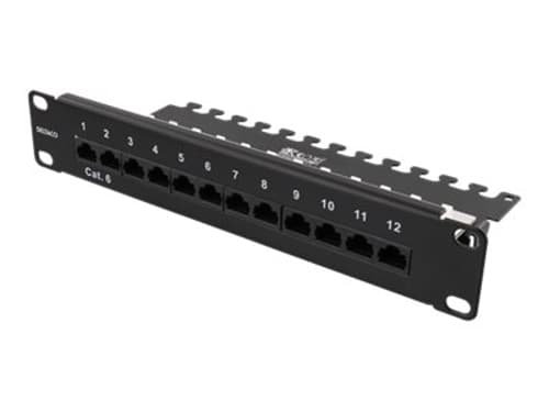 Deltaco Patchpanel Svart Cat6 1u
