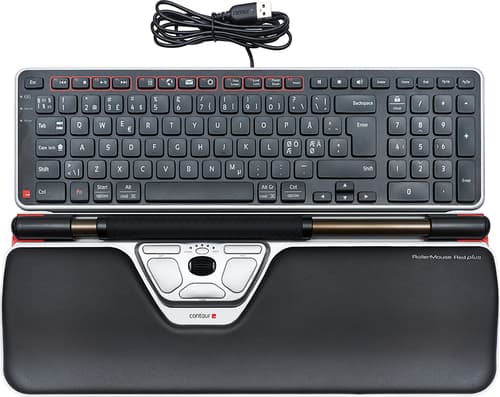 Contour Design Rollermouse Red Plus & Balance Keyboard Kabelanslutning Usb Pohjoismaat Näppäimistö- Ja Tankohiirisarja
