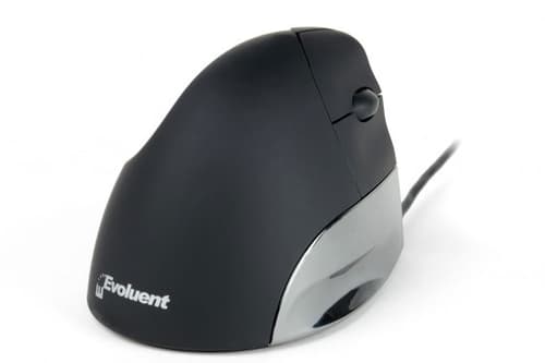 Evoluent Verticalmouse Vms Standart Kabelansluten 1,300dpi Vertikal Mus Silver Svart