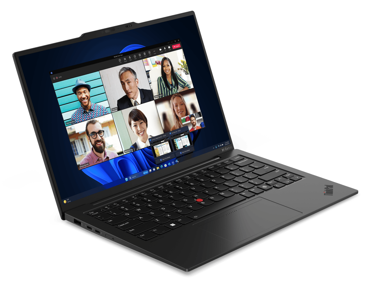 Lenovo Thinkpad with Windows 11 screen side view