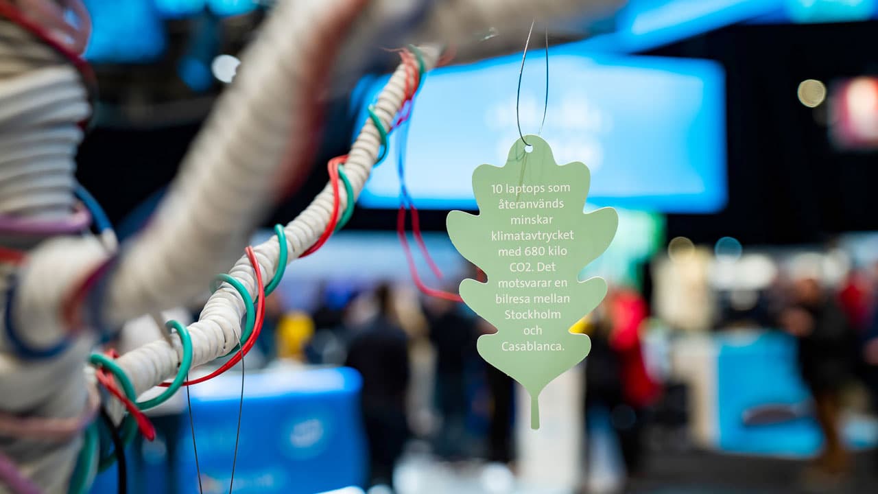 På Expo 2019 informerade Dustin i sin monter om sitt hållbarhetsarbete