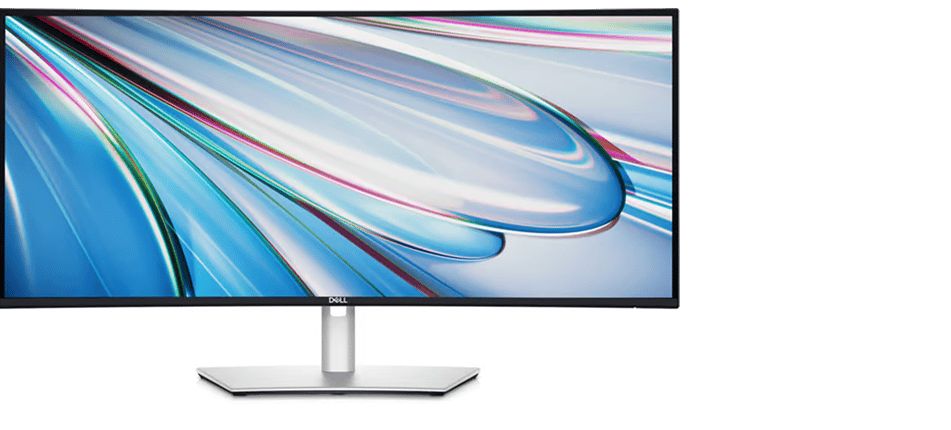 En ultrawide-skærm på hvid baggrund