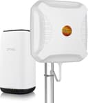 Zyxel Pakke med Zyxel NR5101 5G-router og Poynting XPOL-2-5G-antenne 