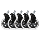L33T Wheel 3" Casters - Gaming Chairs (Black) Universal 5pcs 