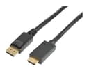 Prokord Displayport till HDMI 2M svart - Guldpläterad 2m DisplayPort Hane HDMI Hane