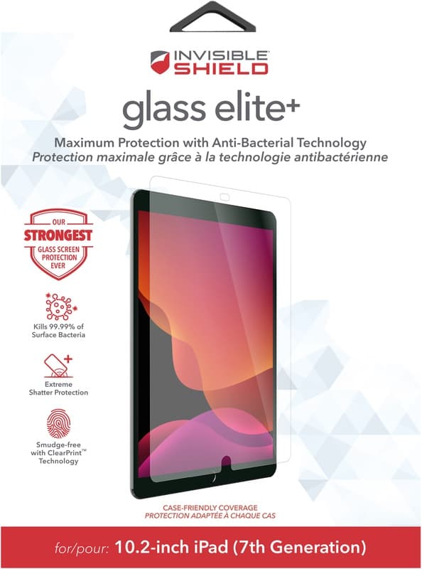 Zagg InvisibleShield Glass Elite+ iPad 2019, iPad 8th gen (2020), iPad 9th Gen (2021)