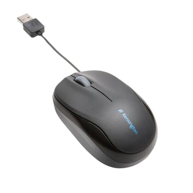 Kensington Pro Fit Retractable Mobile Kabelansluten 1000dpi Mus Svart