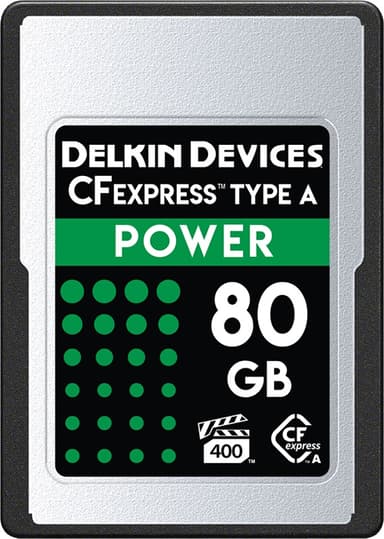 Delkin Power Cfexpress Card Vpg400 Type A R880/w730 80Gb 80GB CFexpress-kort typ A