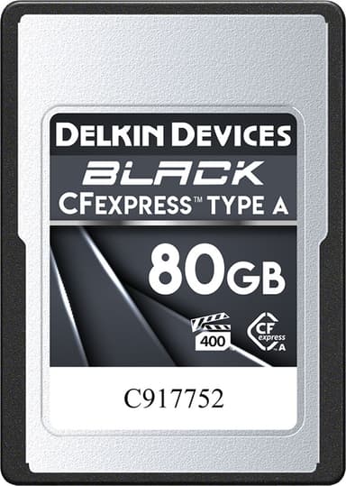 Delkin Black Cfexpress Card Vpg400 Type A R880/w730 80Gb 80GB CFexpress-korttype A