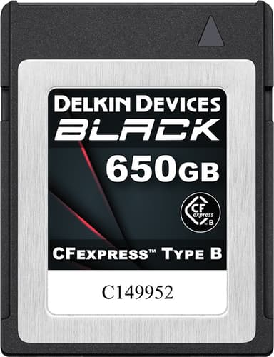 Delkin Black Cfexpress Card Type B R1725/w1530 650Gb 650GB CFexpress-kort, typ B