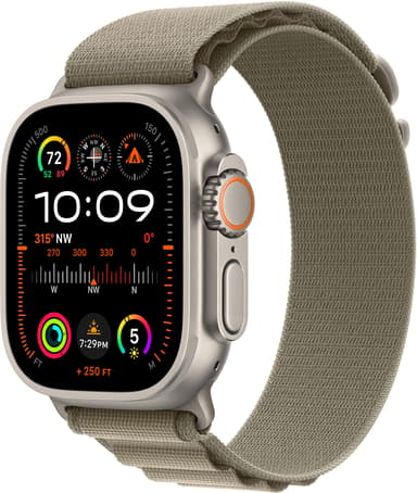 Apple Watch Ultra 2 GPS + Cellular 49mm Titanium Case with Olive Alpine Loop Large 