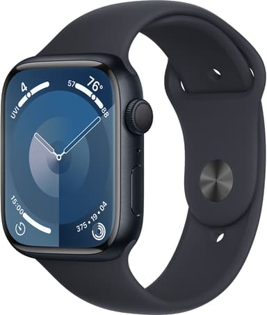 Apple Watch Series 9 GPS 45mm Midnight Aluminium Case with Midnight Sport Band - S/M 