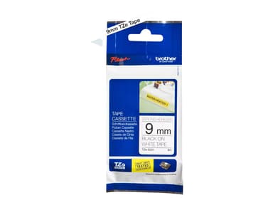 Brother Tape 9mm TZe-S221 Sort/Hvid Ekstra St�rk 