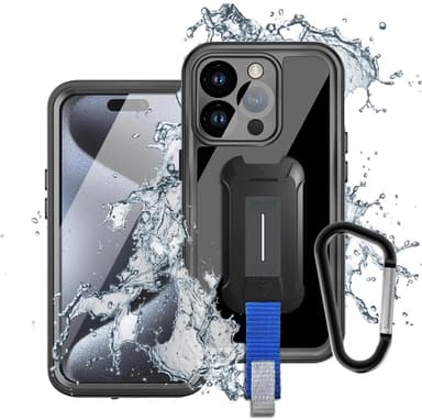 ARMOR-X Waterproof Case iPhone 15 Pro Musta