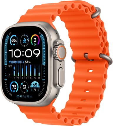 Apple Watch Ultra 2 GPS + Cellular 49mm Titanium Case with Orange Ocean Band 