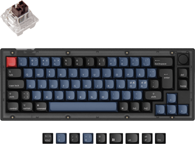 Keychron V2 65% Fully Assembled Knob K Pro Brown Black Nordi Kabling Nordisk Tastatur