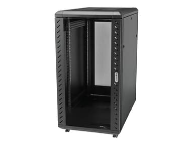 Startech .com 32U 19" Server Rack Cabinet, Adjustable Depth 6-32 inch, Lockable 4-Post Network/Data/AV Equipment Rack Enclosure w/ Glass Door & Casters, Flat Pack, 1763lb/800kg Capacity 