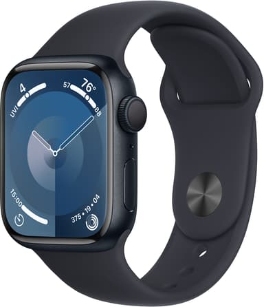 Apple Watch Series 9 GPS 41mm Midnight Aluminium Case with Midnight Sport Band - S/M 