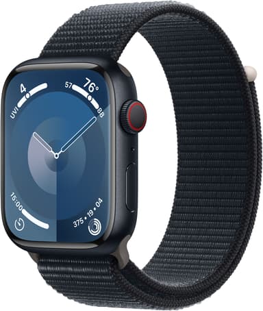 Apple Watch Series 9 GPS + Cellular 45mm Midnight Aluminium Case with Midnight Sport Loop 