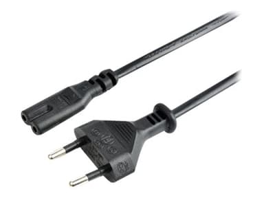 Prokord Cable Power 2-Pin - Straight 3.0M Black Lszh 3m Europlug (power CEE 7/16) Uros Power IEC 60320 C7