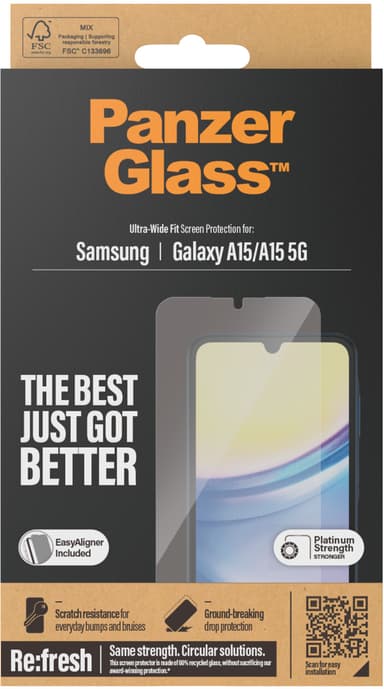 Panzerglass Ultra-Wide Fit Samsung Galaxy A15 4G Samsung Galaxy A15 5G