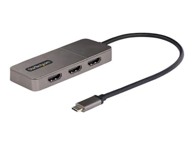 Startech USB-C To 3X HDMI MST HUB 4K 60HZ USB-C Uros HDMI Naaras Harmaa