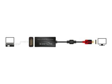 Delock - Thunderbolt-adapteri 0.2m USB Type-C DisplayPort 20 pin Musta Punainen