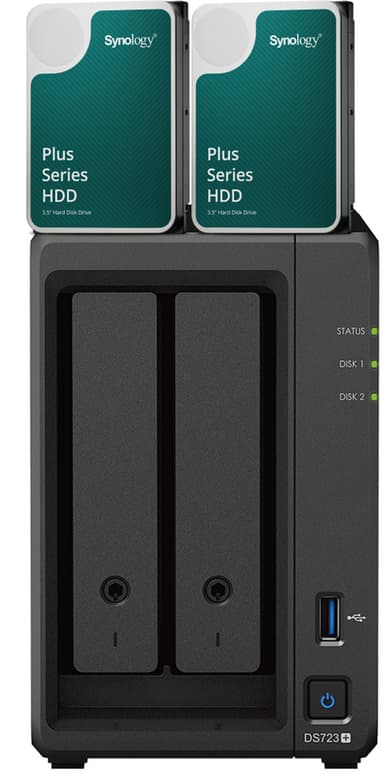 Synology DS723+ with 2 pre-installed 8TB harddrives (16TB) 