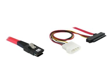 Delock Serieansluten intern SCSI-kabel (SAS) 0.5m 36 stifts 4i Mini MultiLane SAS (SFF-8087) Hane 29-stifts intern SAS (SFF-8482) 4 pin intern effekt