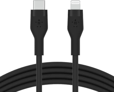 Belkin Flex USB-C to Lightning Cabel Silicone 1m Musta