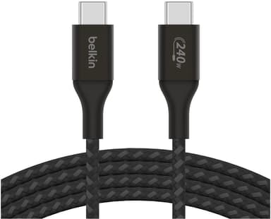 Belkin 240W USB-C to USB-C cable Braided 2m Musta