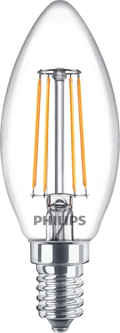 Philips LED E14 Candle Clear 3.4W (40W) 470 Lumen 2-Pack 