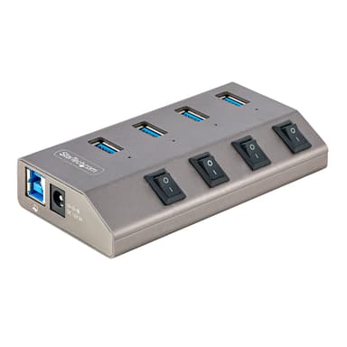 Startech .com 4-Port Self-Powered USB-C Hub with Individual On/Off Switches, USB 3.0 5Gbps Expansion Hub w/Power Supply, Desktop/Laptop USB-C to USB-A Hub, 4x BC 1.2 (1.5A), USB Type C Hub 
