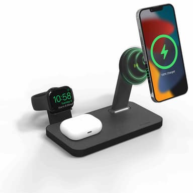 Zagg mophie snap+ 3-in-1 Wireless Charging Pad Musta