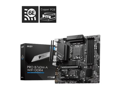 MSI MSI PRO B760M-A WIFI DDR4 emolevy Intel B760 LGA 1700 mikro ATX mikro ATX