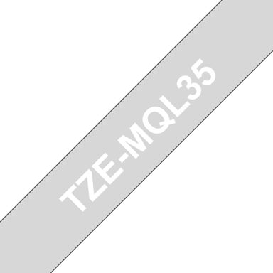 Brother Tape 12mm TZe-MQL Valkoinen/Vaalean Harmaa 