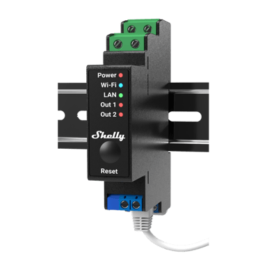Shelly Pro 2Pm Din WiFi 2-Ch 25A Power Metering Black 