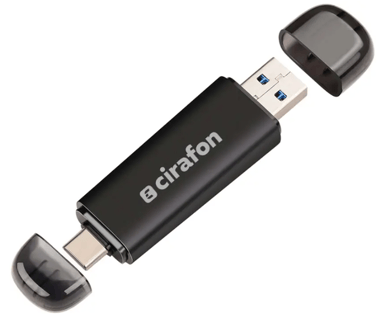 Cirafon Muistikortinlukija USB-A+USB-C 