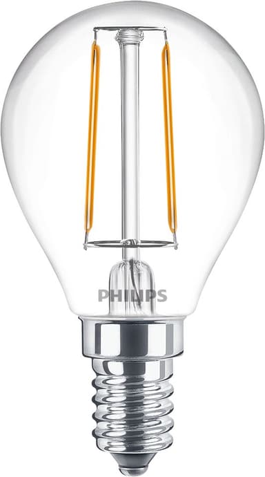 Philips LED E14 Globe Clear 2W (25W) 250 Lumen 2-Pack 