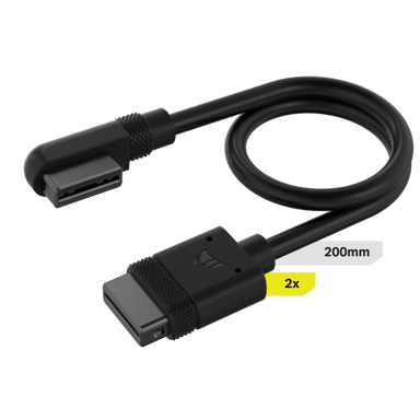 Corsair iCUE LINK Slim Cable 2x 200mm Straight / Slim 90° Connector 