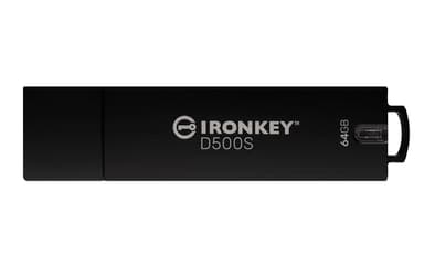 Kingston IronKey D500s 64GB USB A-tyyppi Musta