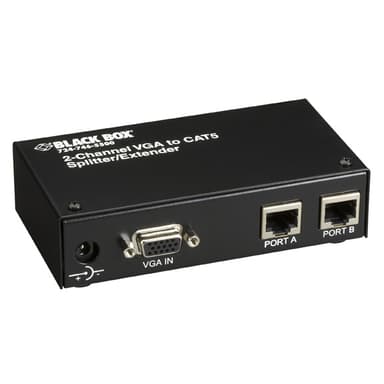 Black Box Mini CAT5 Splitter/Extender Transmitter, VGA 2-Channel 