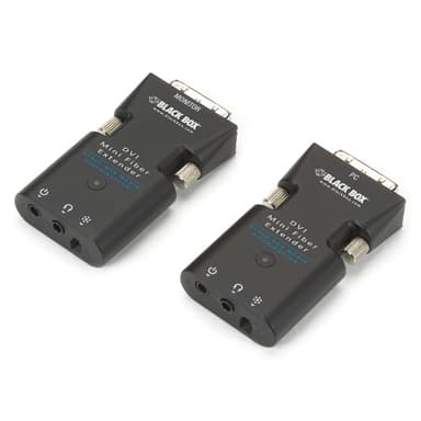 Black Box Mini Extender Kit for DVI-D and Stereo Audio over Fiber 
