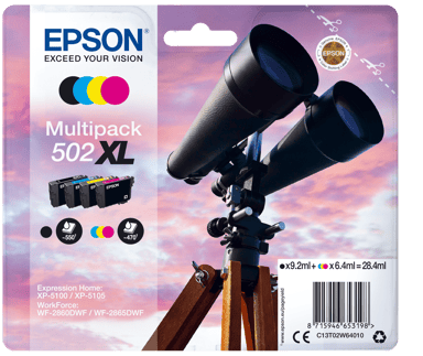 Epson Muste Monipakkaus (BK/C/M/Y) 502XL - XP-5100/5105/WF-2860 