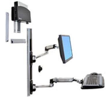 Ergotron Lx Wall Mount System With Small CPU Holder 