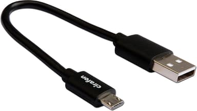 Cirafon Ohut Micor USB- synkronointi-/latauskaapeli 0.15m USB A Micro-USB B Musta