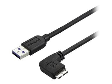 Startech 3ft Slim Right-Angle Micro USB 3.0 Cable 1m 10-stifts micro-USB typ B Hane 9-stifts USB typ A Hane 