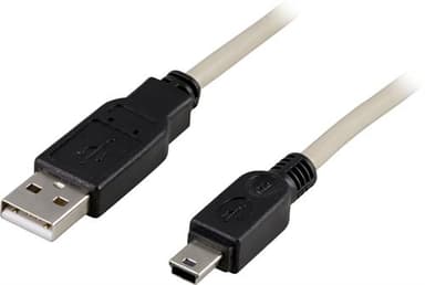 Deltaco USB-Kaapeli 1m 4 nastan USB- A Uros Mini-USB Tyyppi B Uros