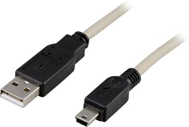 Deltaco USB-Kabel 1m 4 pin USB Type A Han Mini-USB type B Han