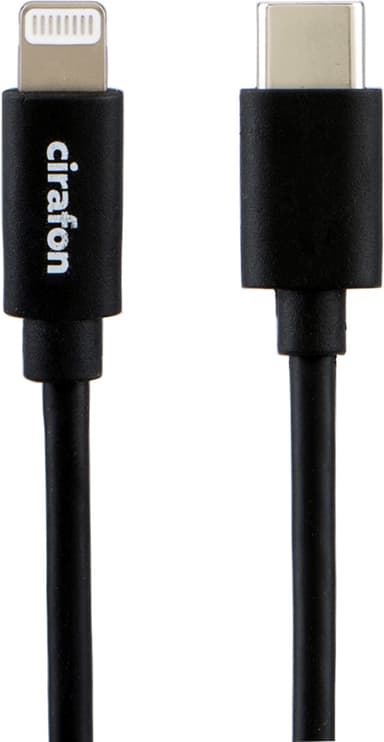 Cirafon Snabbladdningskabel USB-C till Lightning 1m Svart